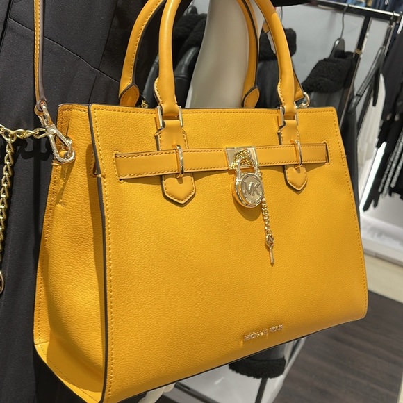 MICHAEL KORS HAMILTON MEDIUM SATCHEL 
 COLOR: GOLDEN ROD
NWT - Picture 3 of 16